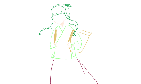 绿衣长发女 有红色 by Shibuya 2025/11/15